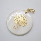 18K Gold Filled Tree Of Life Madre Pearl