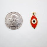 18K Gold Filled Oval Evil Eye Charm