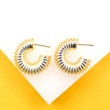 18K Gold Filled Thick Textured Hoop Earrings (J203)(J202) (J201)