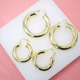 18K Gold Filled Thick Hoop Earrings (19)(J25)