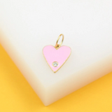 18K Gold Filled Gold Heart Enamel Star Pendant Charm (A175)