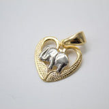 18K Gold Filled Elephant Heart Pendant