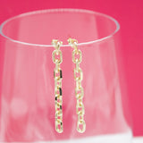 18K Gold Filled Thick Diamond Cut Paper Clip Dangle Earrings