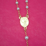 Gold Filled Caridad Del Cobre Rosary with Pearls & Cross Charm