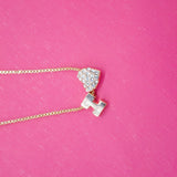 18K Rose Gold Filled Cubic Zirconia Stone Heart