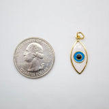 18K Gold Filled Oval Evil Eye Charm
