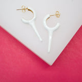 18K Gold Filled Enamel Slim Spikey Spike Stud Earrings (K259)