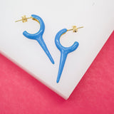 18K Gold Filled Enamel Slim Spikey Spike Stud Earrings (K259)