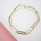 18K Gold Filled PaperClip Chain Bracelet