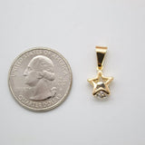 Dainty Tiny Delicate Bezel CZ Star Charm Gold Filled with Cubic Zirconia