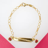 Gold Filled Designed Bracelet With Dangle Plate