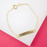 Gold Filled Rolo Bracelet With Plain Plate (XX15)