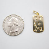 Dainty Pendant 18k gold Filled Crescent Moon Charm (A54)