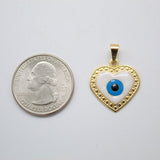 18K Gold Filled Heart With Evil Eye Pendant (A157)