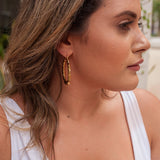 Bamboo Gold Hoop Earrings (K44)