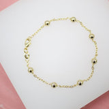 Gold Bead Chain Bracelet (I189)