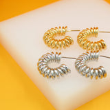 18K Gold Filled Wide Spring Tied Hoops (J231-232)