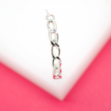 18K Rhodium Filled 5mm Slim Curb Cuban Open Hoops For Wholesale Jewelry & Earring Findings (K181)(K182)