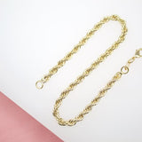 18K Gold Filled 2.96mm Gold Rope Chain Bracelet (I42)