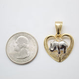 18K Gold Filled Elephant Heart Pendant