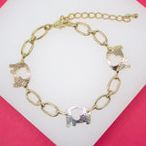 18K Gold Filled Three Toned Elephant Bracelet