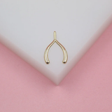 18K Gold Filled Wish Bone Pendant Charm (A258)