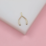 18K Gold Filled Wish Bone Pendant Charm (A258)