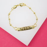 Gold Filled Designed Bead Bracelet With Plate