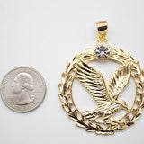 American Eagle Charm Necklace With CZ Cubic Zirconia Stone