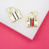 18K Gold Filled Designer Bag Pendant Charm