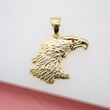 18K Gold Filled Eagle Charm Pendant w/ Red CZ Cubic Zirconia Stone Findings