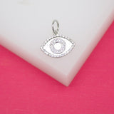 18K Gold Filled Evil Eye Charms With CZ Stones Outline