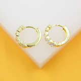 18K Gold Filled Multicolored CZ Huggies (L73)