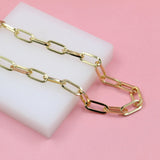 18K Gold Filled 9mm Paper Clip Link Chain (F71)