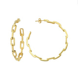 Paper Clip Gold Open Hoops (K181A)