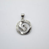 18K Gold Filled Swirl With CZ Cubic Zirconia Stone Pendant