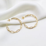 Paper Clip Gold Open Hoops (K181A)
