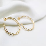 Paper Clip Gold Open Hoops (K181A)