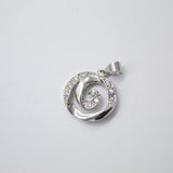 18K Gold Filled Swirl With CZ Cubic Zirconia Stone Pendant