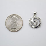 18K Gold Filled Swirl With CZ Cubic Zirconia Stone Pendant