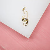 18k Gold Filled Peace Hand Sign