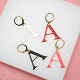 18K Gold Filled Enamel Color Letter A-Z Letter Pendant French Hook (A69)