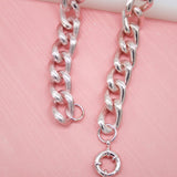 13mm Textured Pink Thick Chunky Link Curb Cuban Chain (F5)