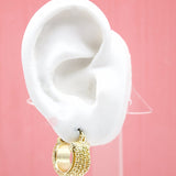 Gold Filled Popcorn Chain Hoop Lever Back Earrings (K46)