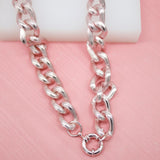 13mm Textured Pink Thick Chunky Link Curb Cuban Chain (F5)