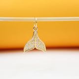 Gold Fish Tail Pendant With Zirconia Stones For 18K Gold Filled