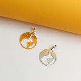 18K Rhodium Filled Globe Medallion Pendant | Silver Globe Pendant