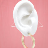18K Gold Filled Flat Open Hoop Earrings (J67)(J68)(J69)