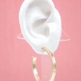 18K Gold Filled Flat Open Hoop Earrings (J67)(J68)(J69)