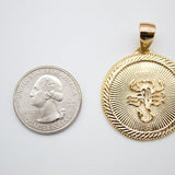 Delicate 18k Gold Filled Scorpio Coin Medallion